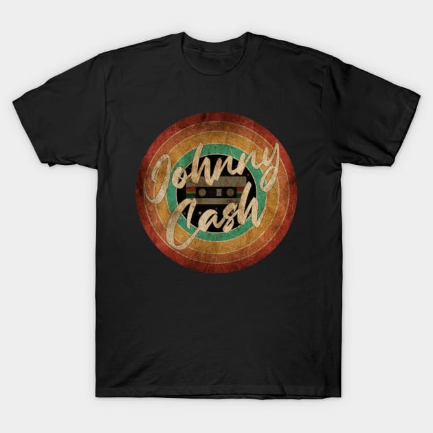 JOHNNY CASH Vintage Circle Art T-Shirt by antongg